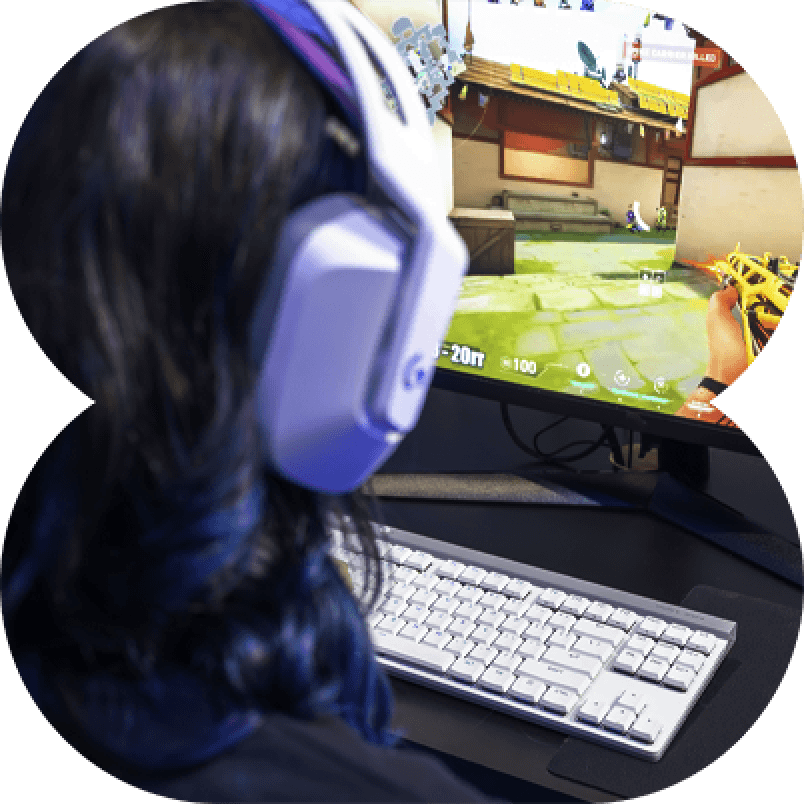 Gamer with headset